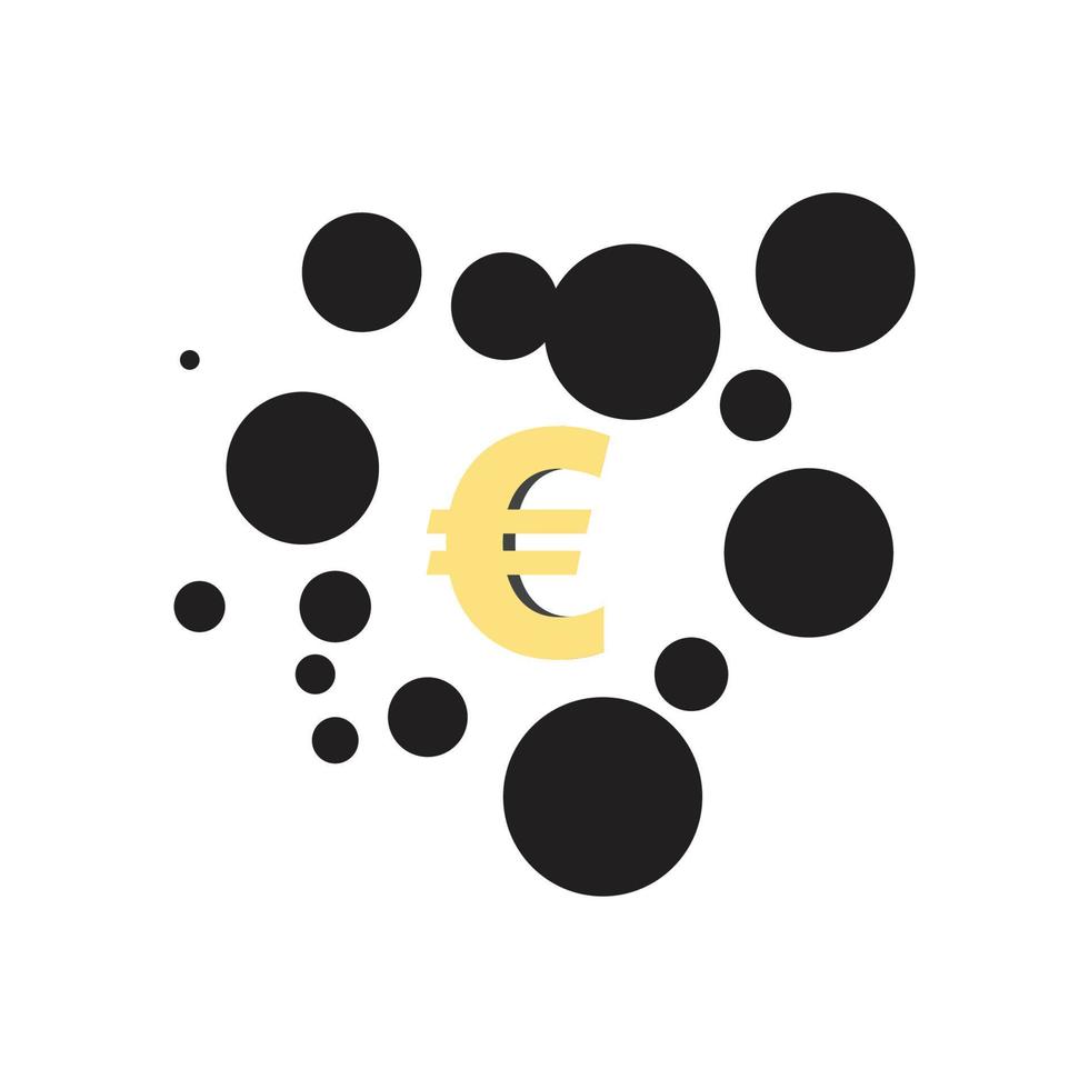 euro, dinero, vector, icono, ilustración, diseño, plantilla, -, vector