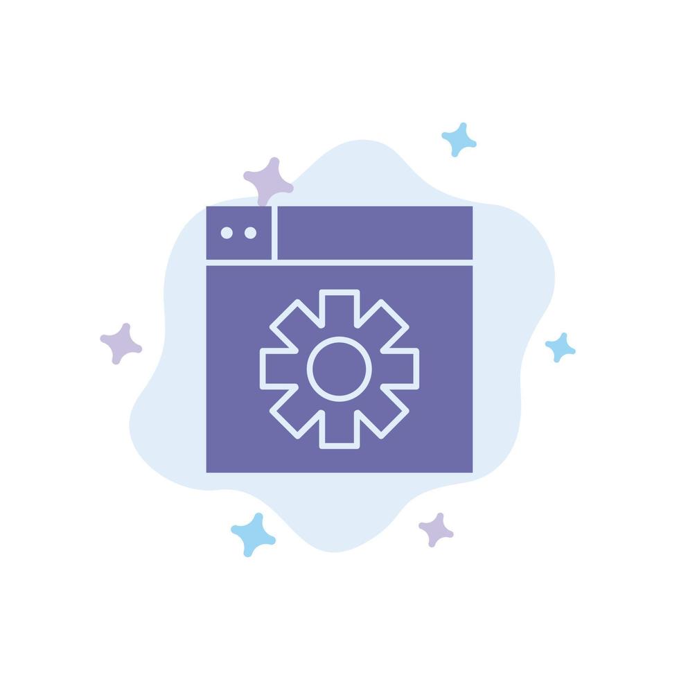 Web Design Setting Blue Icon on Abstract Cloud Background vector