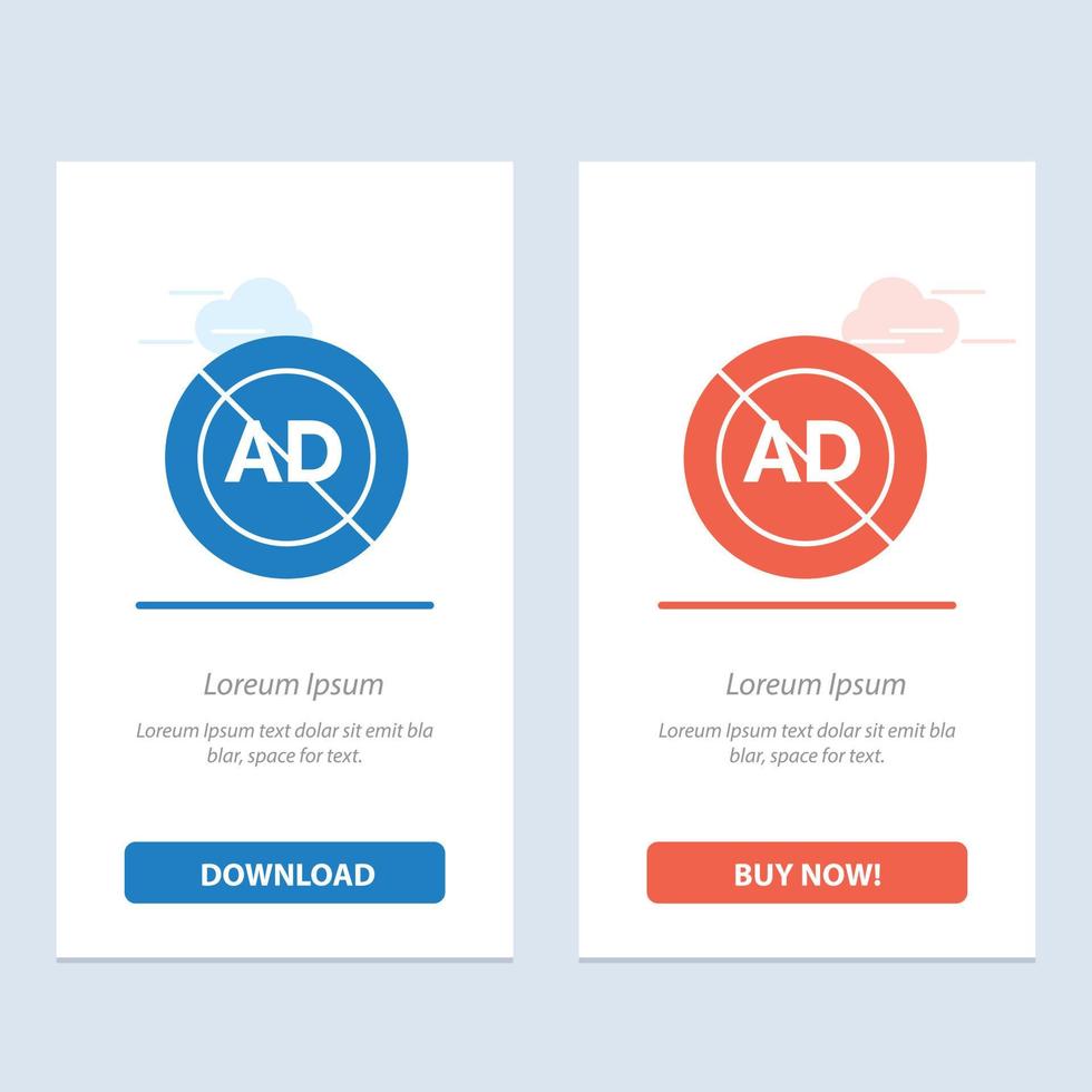 Ad Ad block Advertisement Advertising Block  Blue and Red Download and Buy Now web Widget Card Templ vector