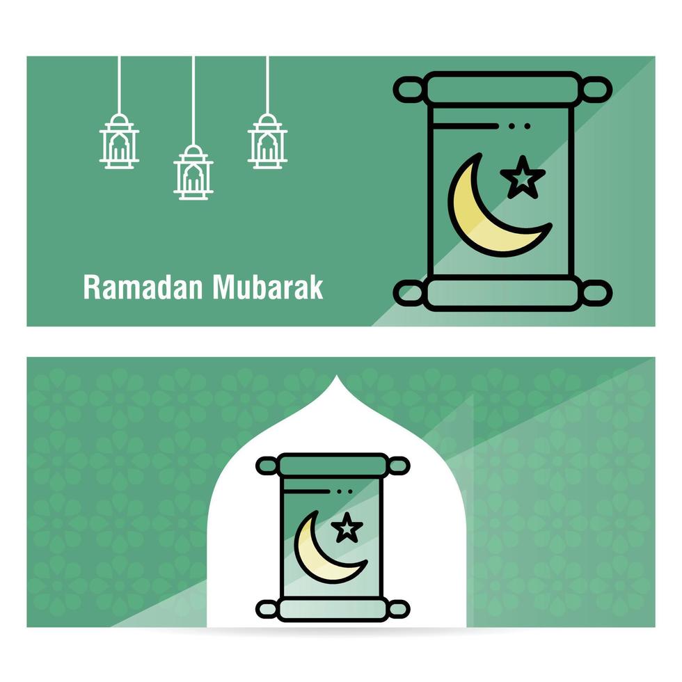 banner de concepto de ramadán kareem con patrones islámicos vector