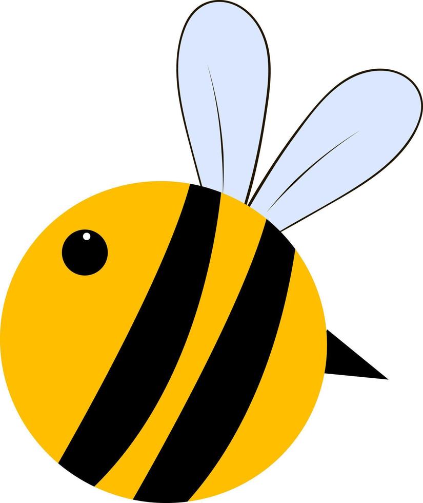 Gran abeja gorda, ilustración, vector sobre fondo blanco.