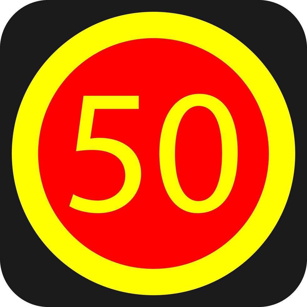 Transportation road sign speed limit, illustration, vector on a white background.