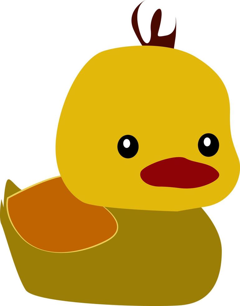 Yellow duck, illustration, vector on white background.