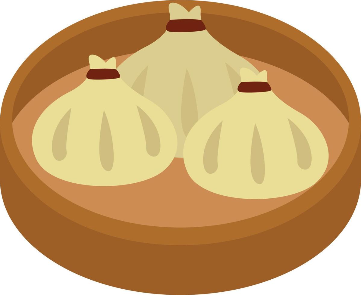 Dim sum asiático, ilustración, vector sobre fondo blanco