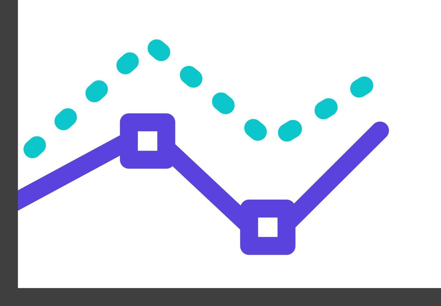 Blue graph, illustration, vector on a white background.