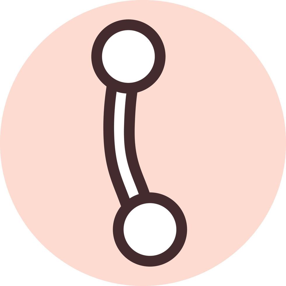 Piercing jewelery, illustration, vector on a white background.