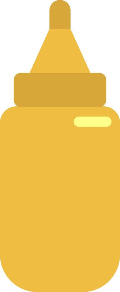 Mustard in a bottle, illustration, vector on white background.