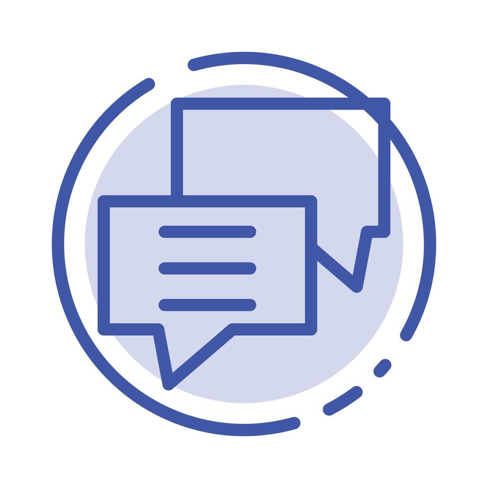 Bubbles Chat Customer Discuss Group Blue Dotted Line Line Icon vector