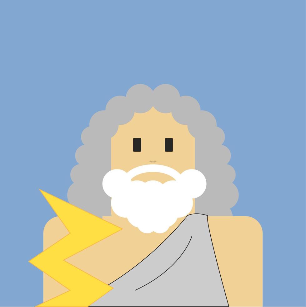 Zeus, illustration, vector on white background.