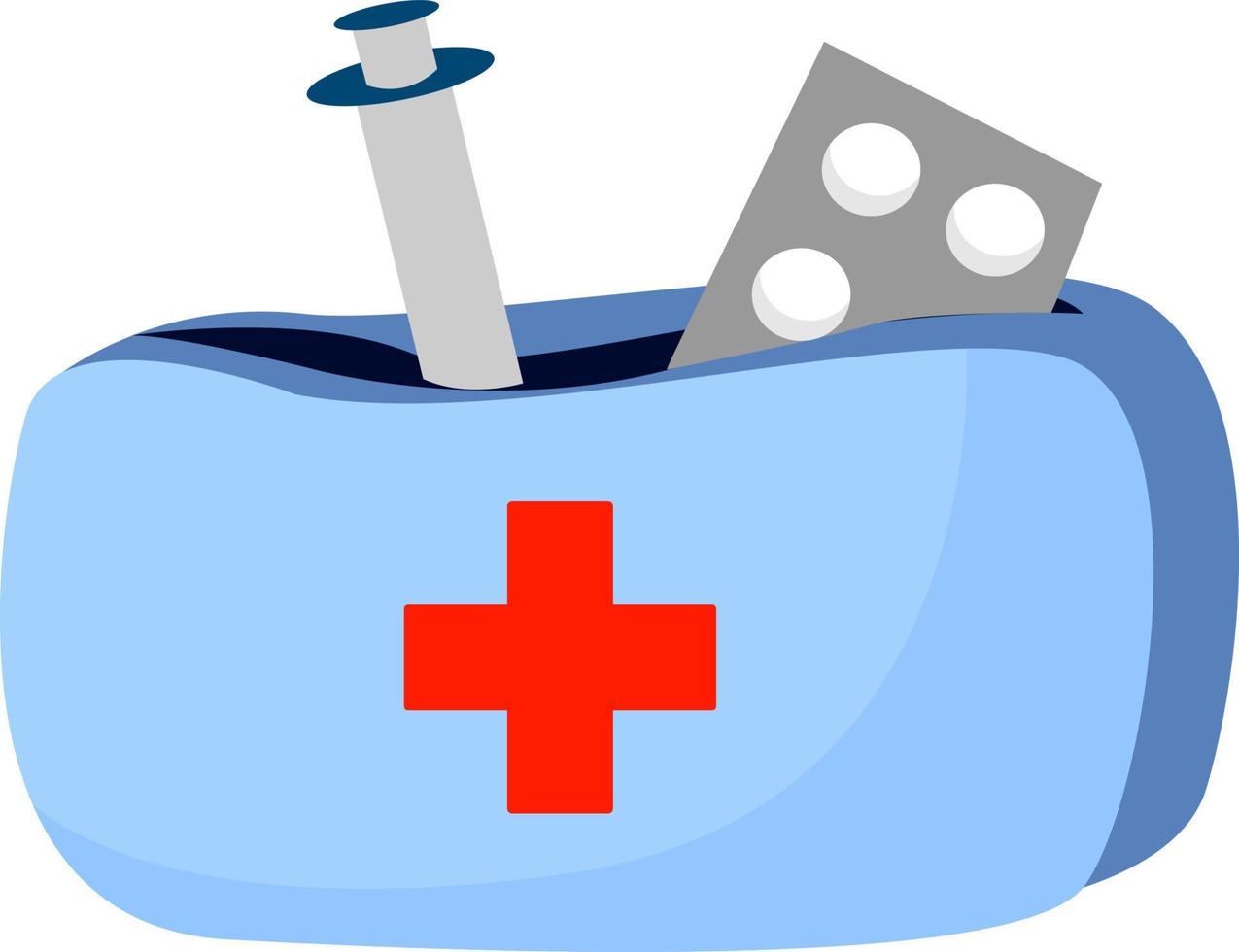 First aid, illustration, vector on white background.