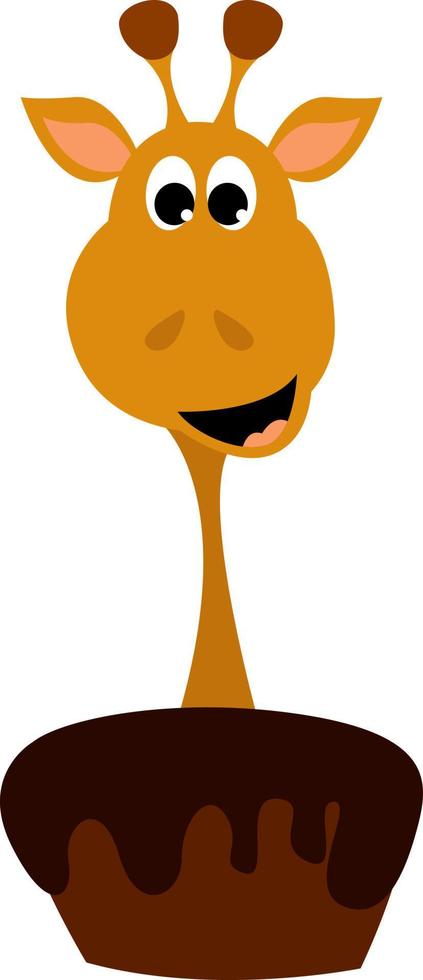 Chocolate cake, illustration, vector on white background.