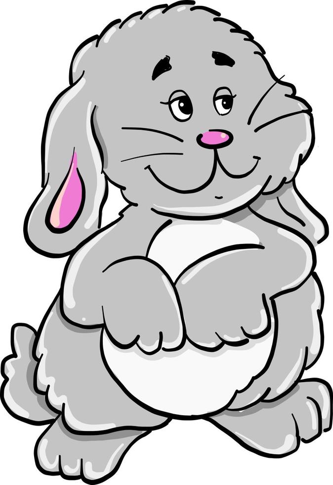 Beautiful bunny, illustration, vector on white background
