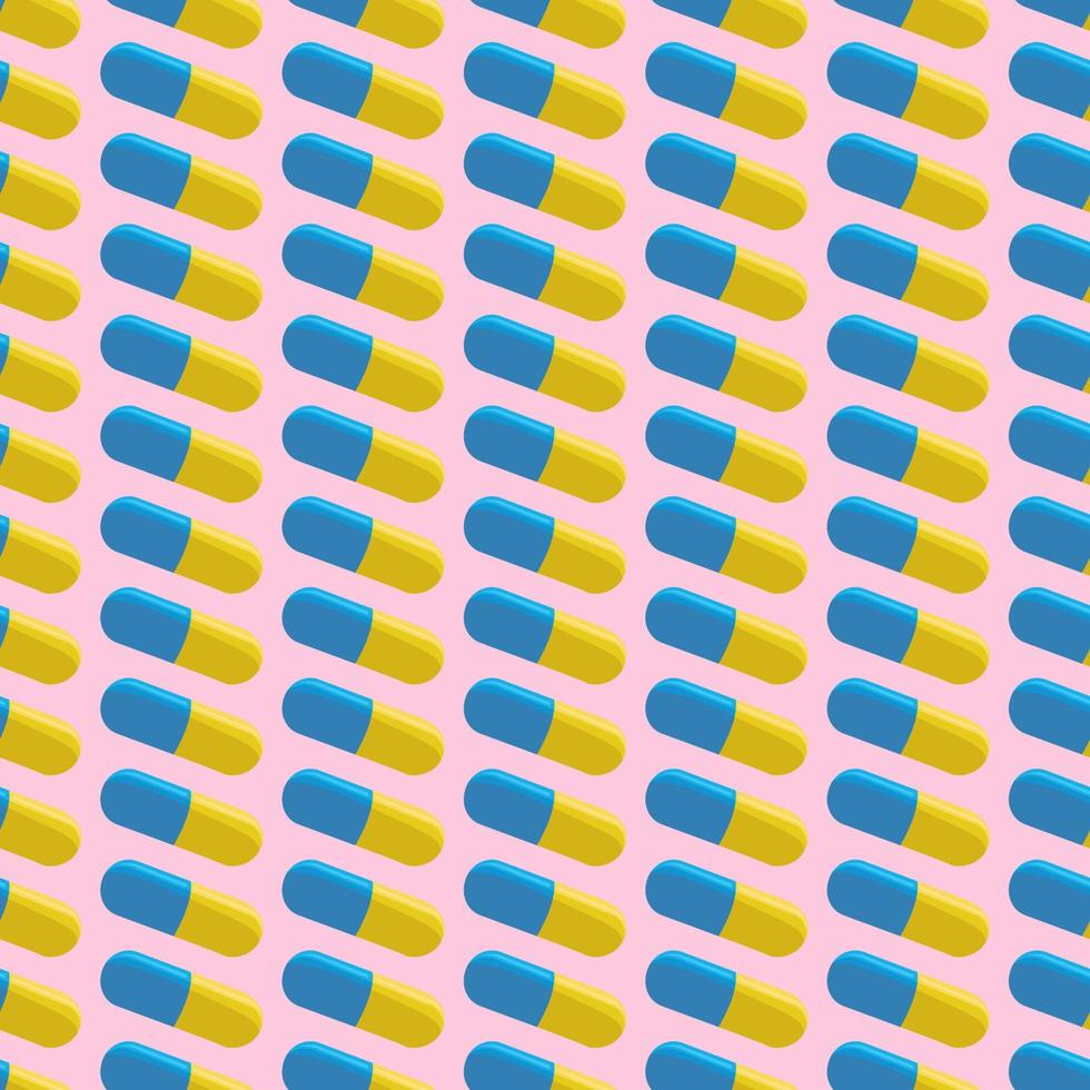 Pills pattern, illustration, vector on white background