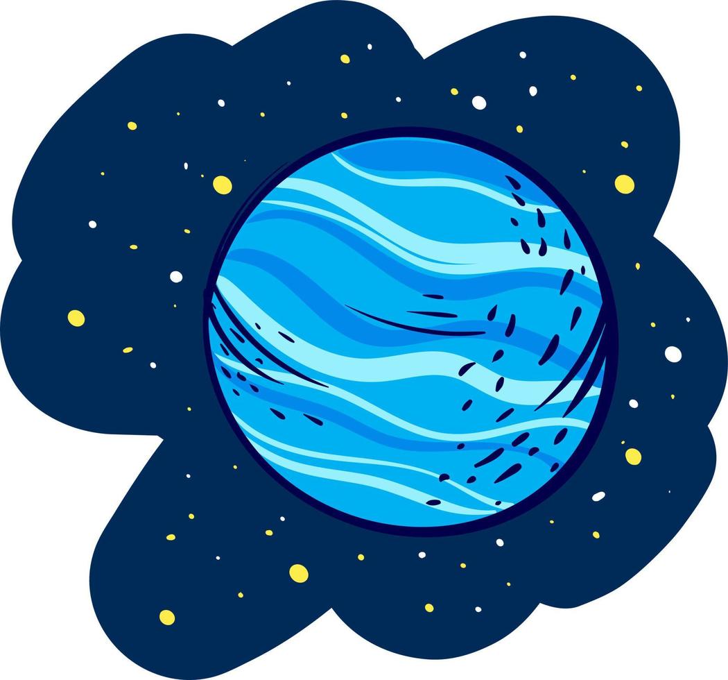 Uranus planet, illustration, vector on white background