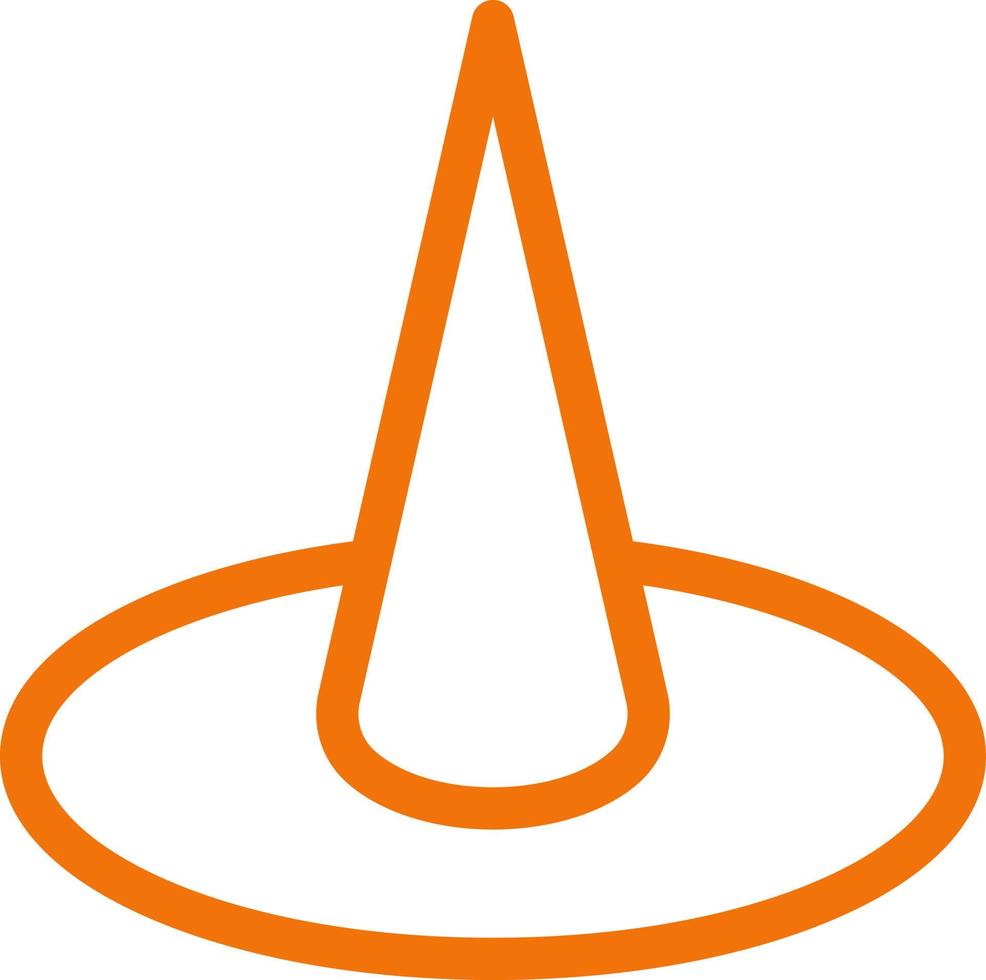 Orange witch hat, illustration, vector on a white background.