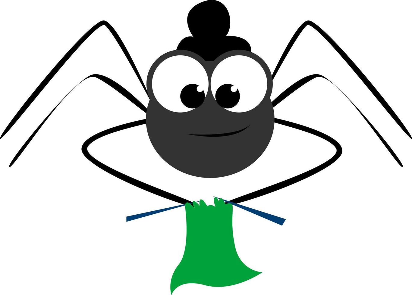 Granny spider, illustration, vector on white background.
