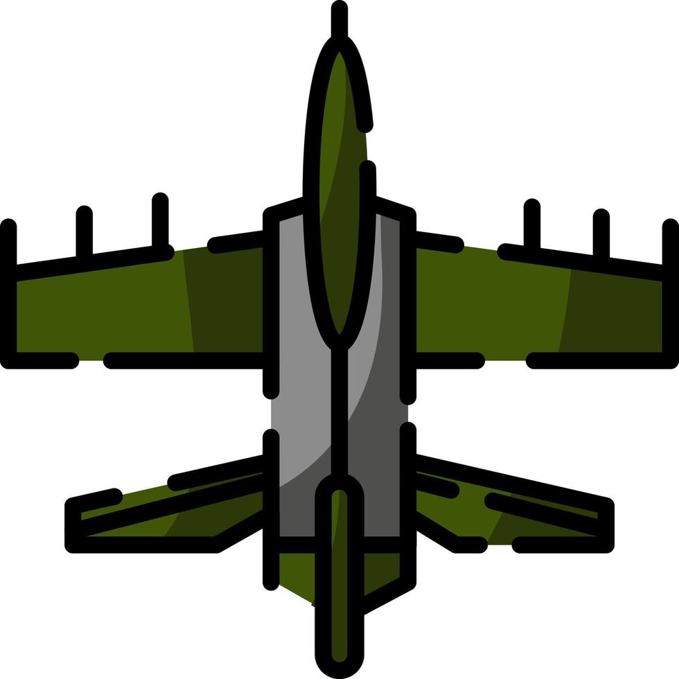 Military jet, illustration, vector on a white background.