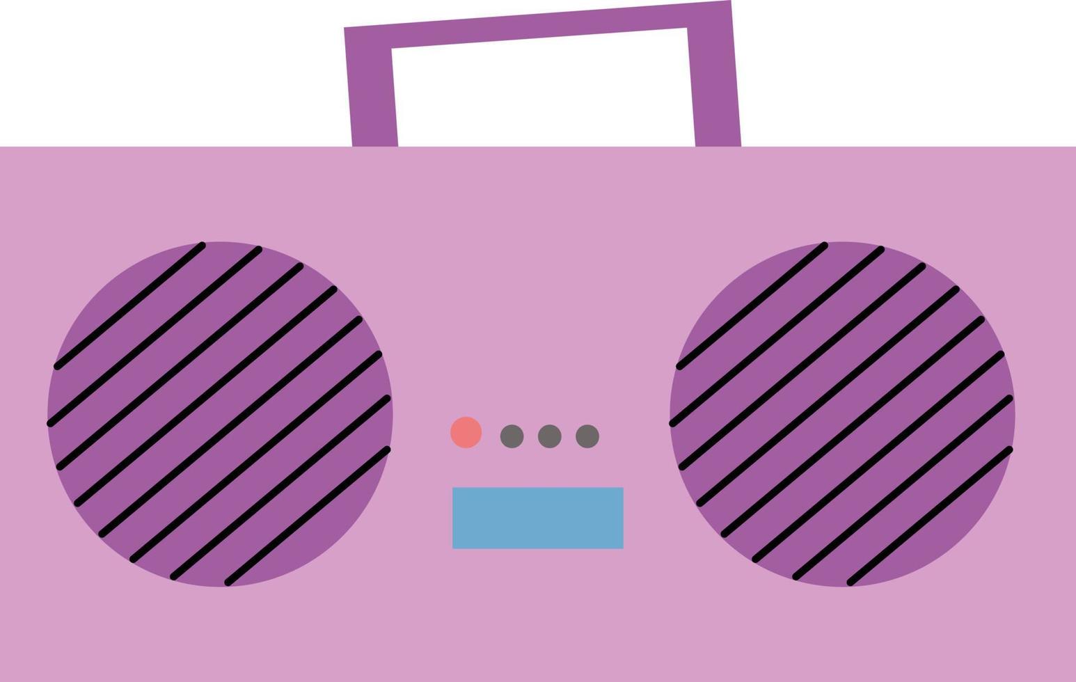 Pink radio, illustration, vector on white background.