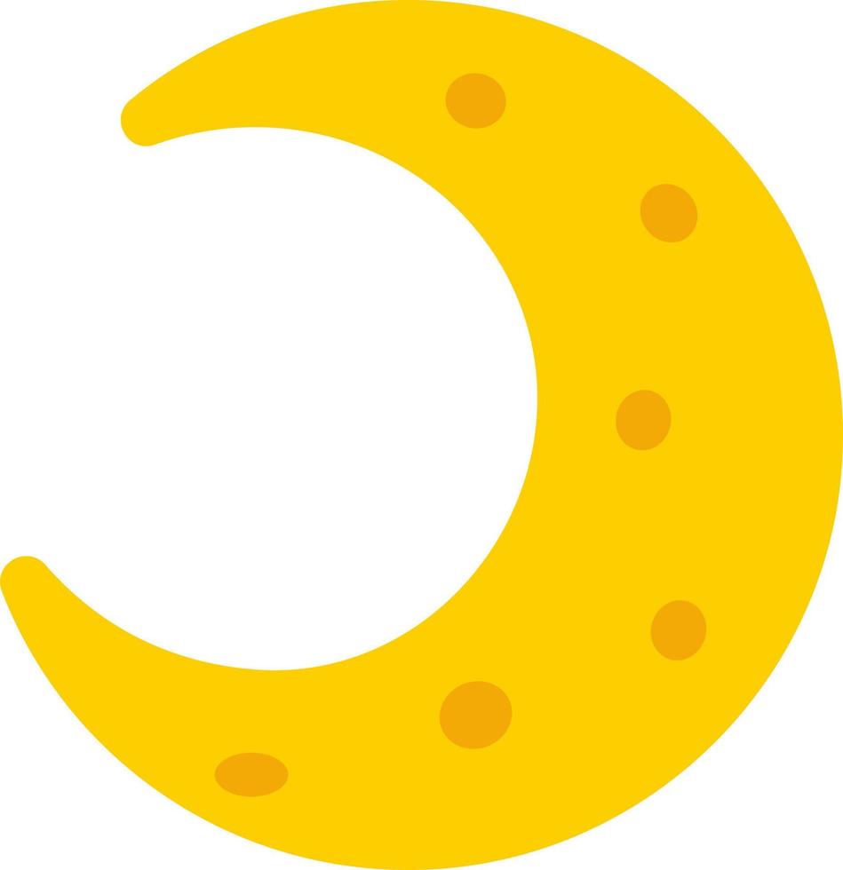 Yellow moon, illustration, vector on white background.