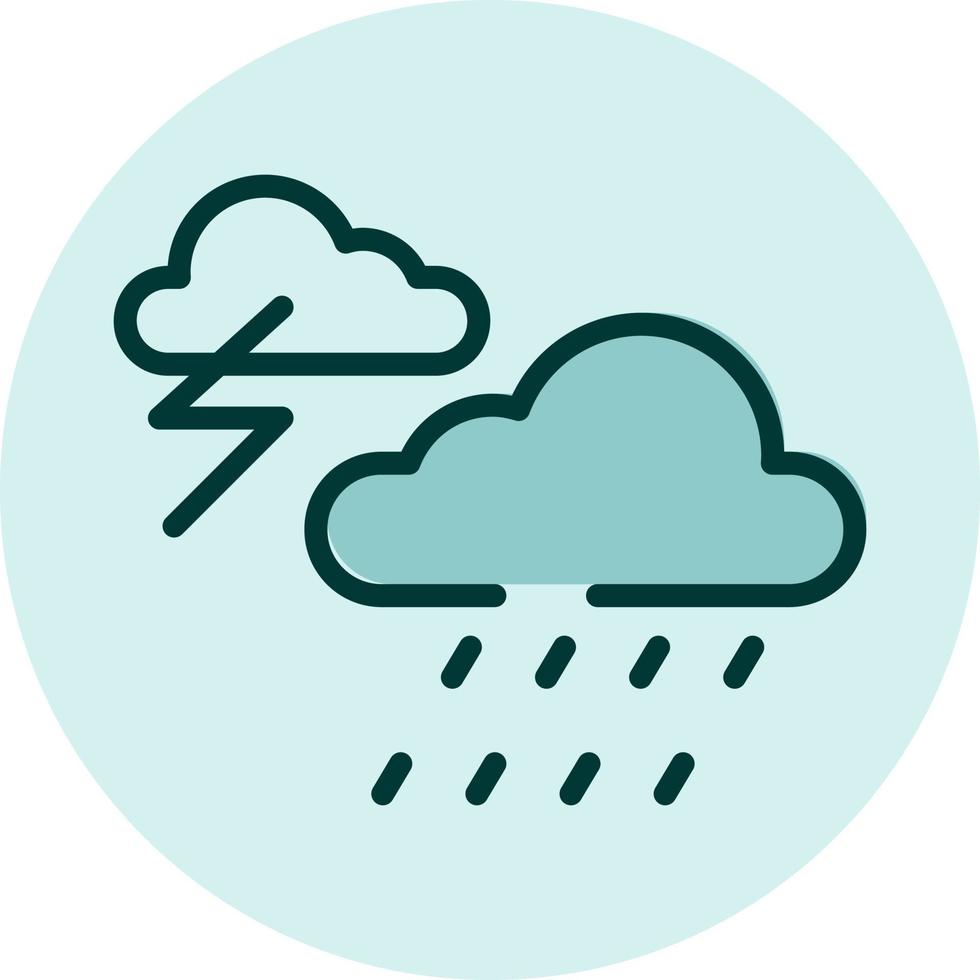 Thunderstorm forecast, illustration, vector on a white background.