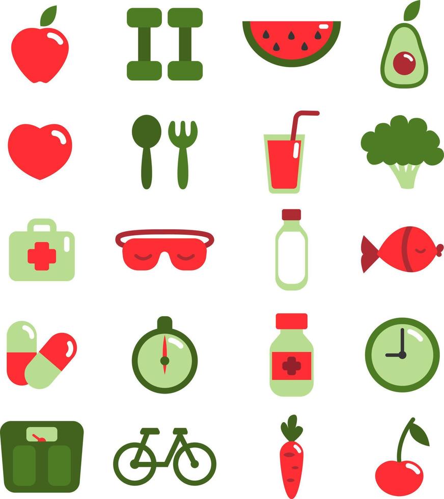 Healthy lifestyle, illustration, vector on a white background.