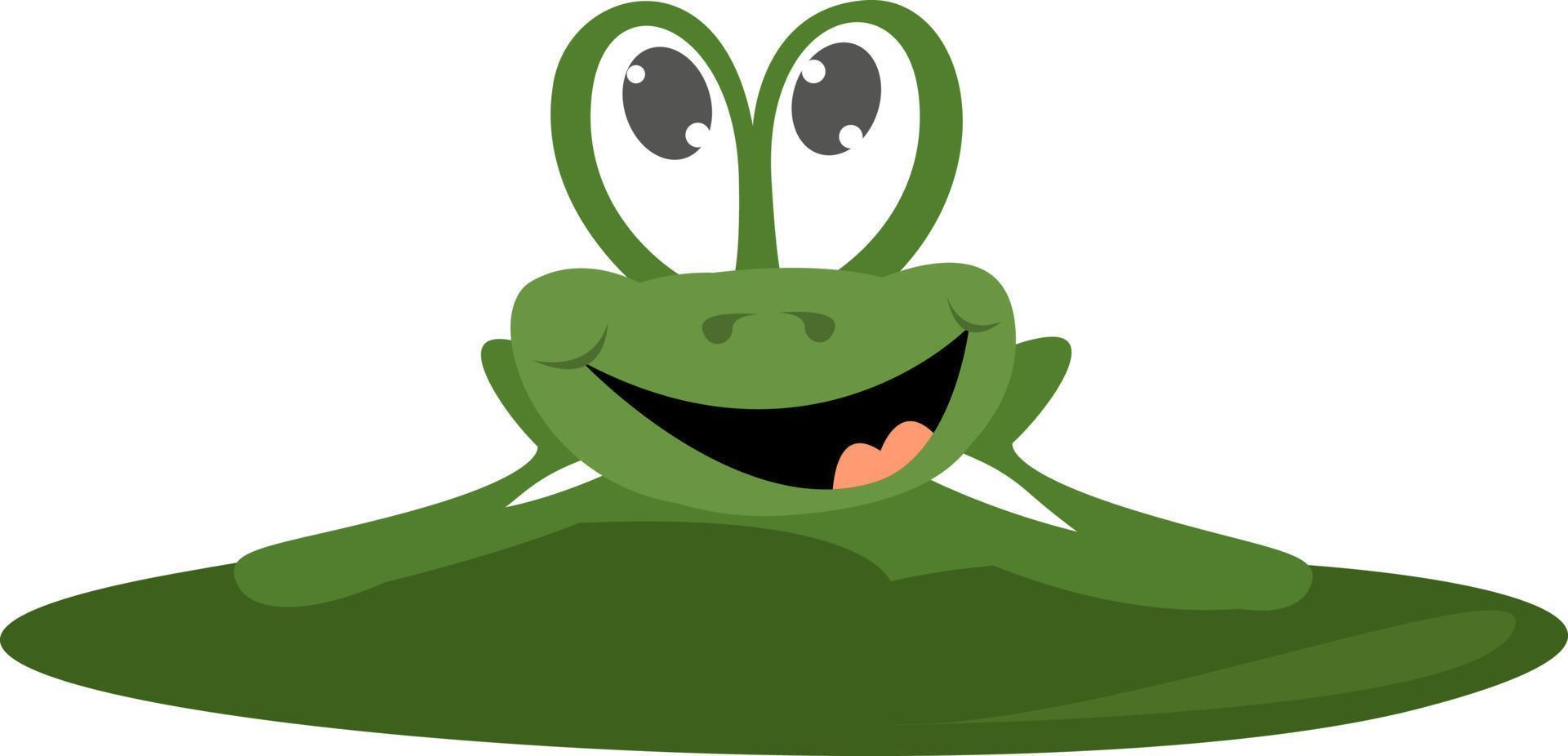 Frog in love, illustration, vector on white background