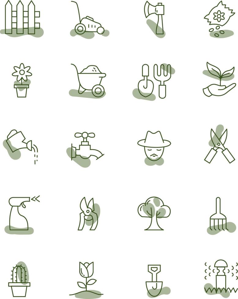 Home gardening, illustration, vector on a white background.