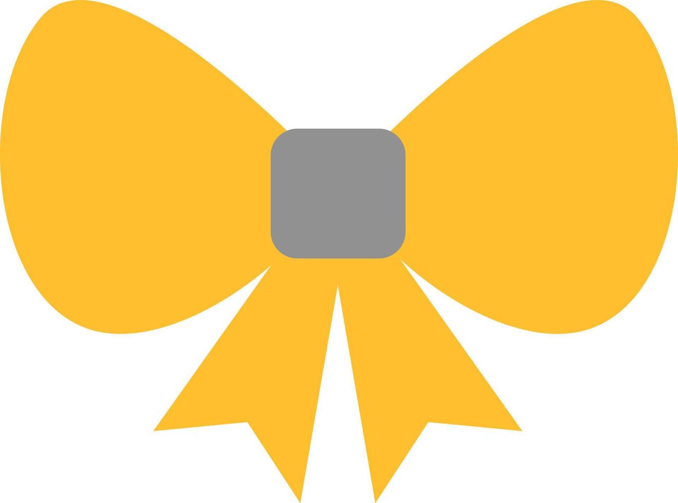 Yellow bow, illustration, vector on a white background.