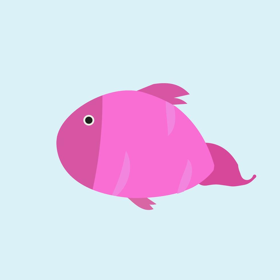 Pink fish, illustration, vector on white background.