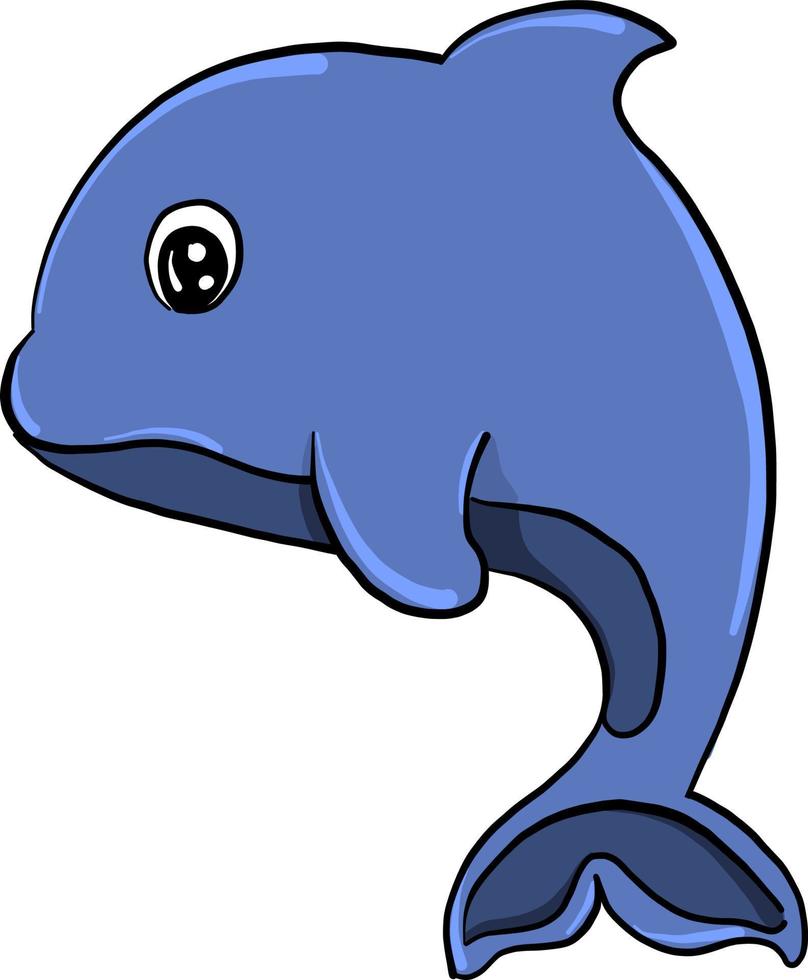 ballena azul, ilustración, vector sobre fondo blanco