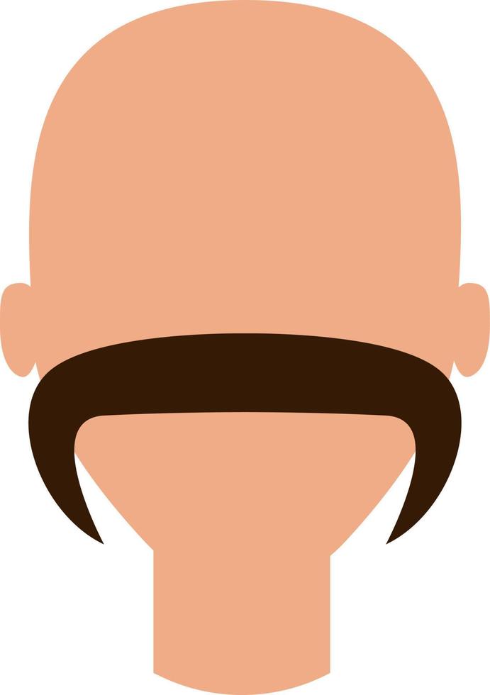 hombre con bigotes anchos, ilustración, vector, sobre un fondo blanco. vector