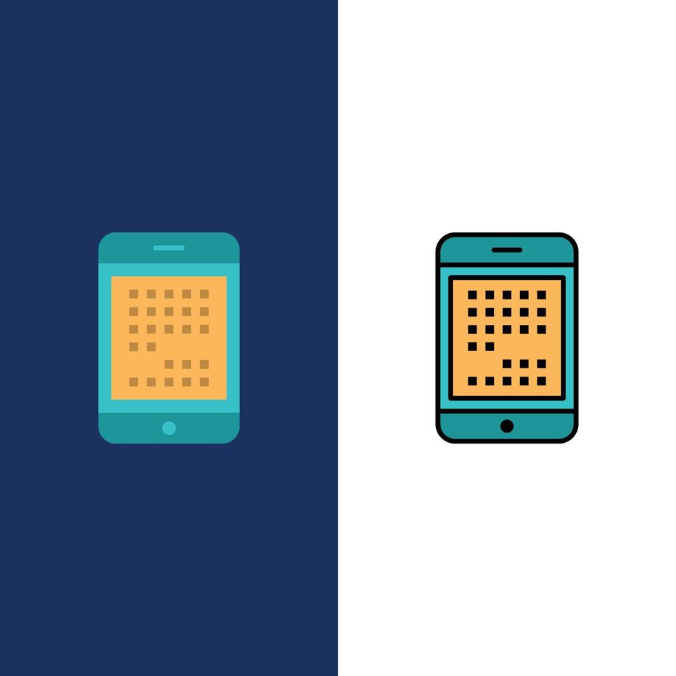 Phone Computer Device Digital Ipad Mobile  Icons Flat and Line Filled Icon Set Vector Blue Backgroun