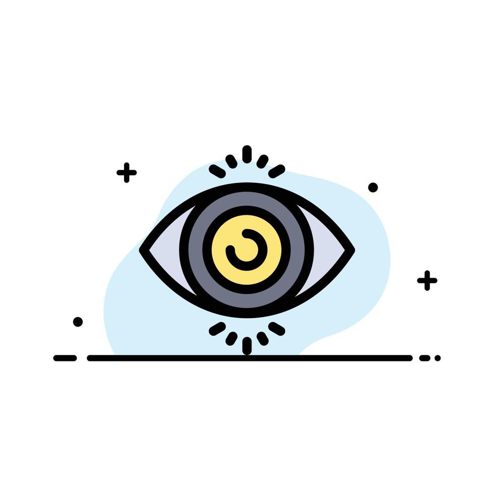 Eye Test Search Science  Business Flat Line Filled Icon Vector Banner Template