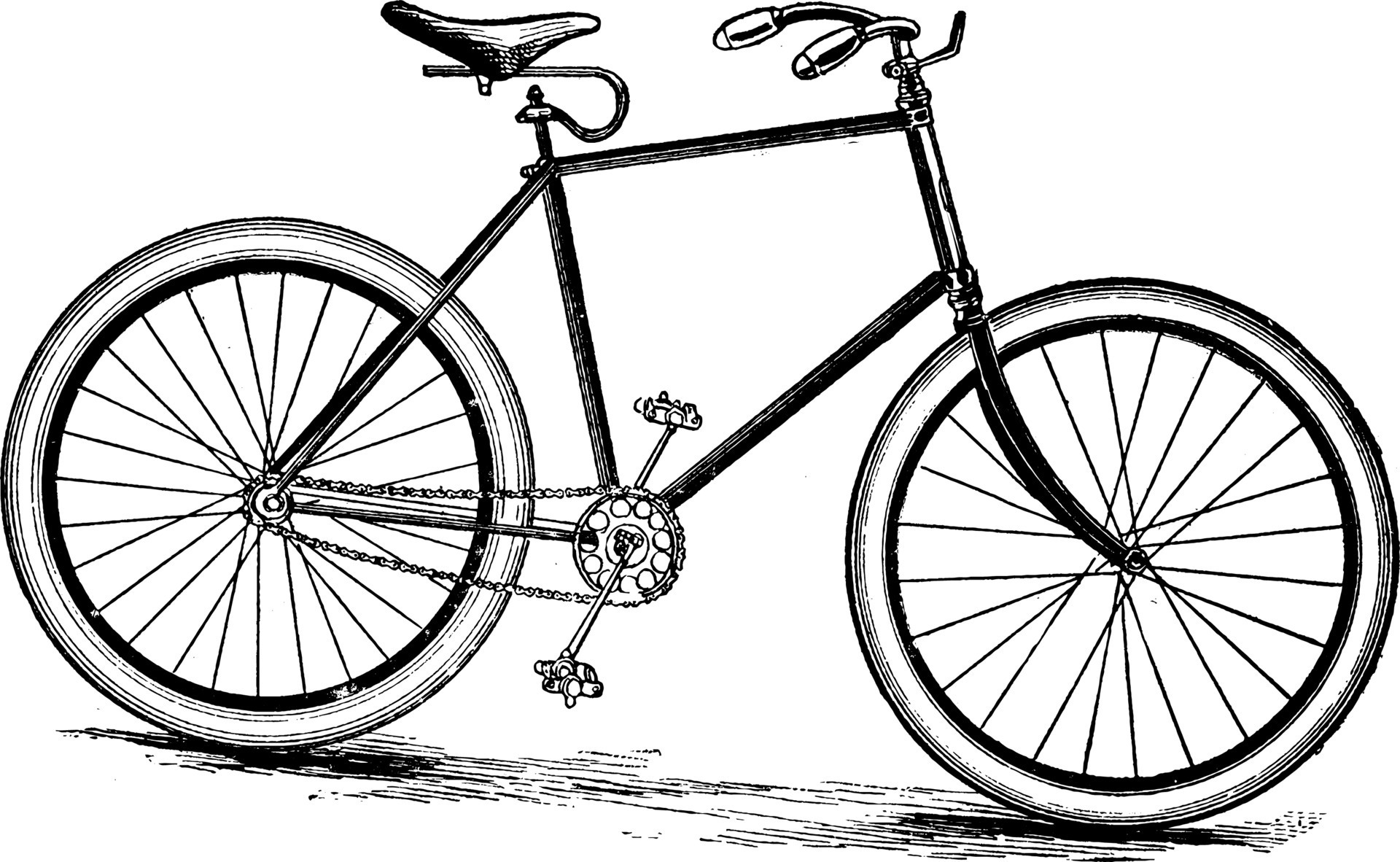 Велосипед нарисованный карандашом с фоном