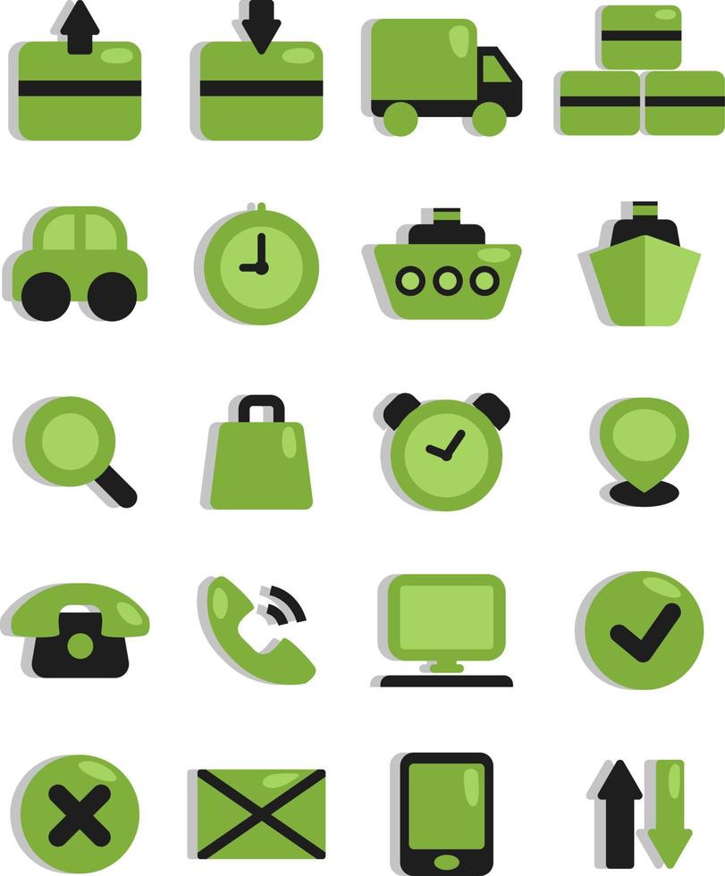 Logistics icon set, illustration, vector on a white background.