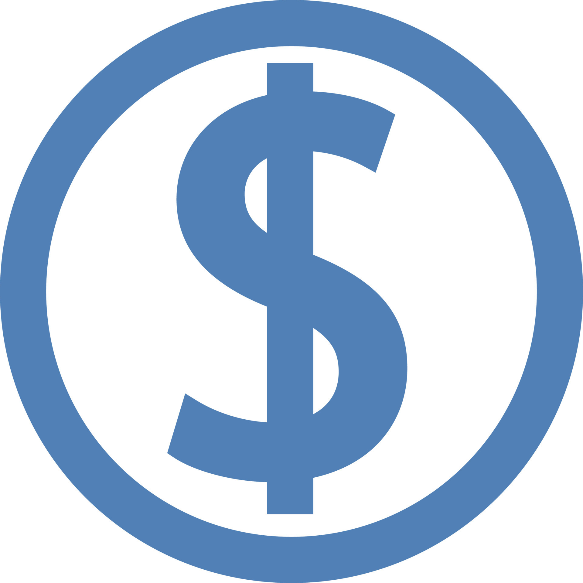 Blue dollar sign, illustration, vector on a white background. 13514594 