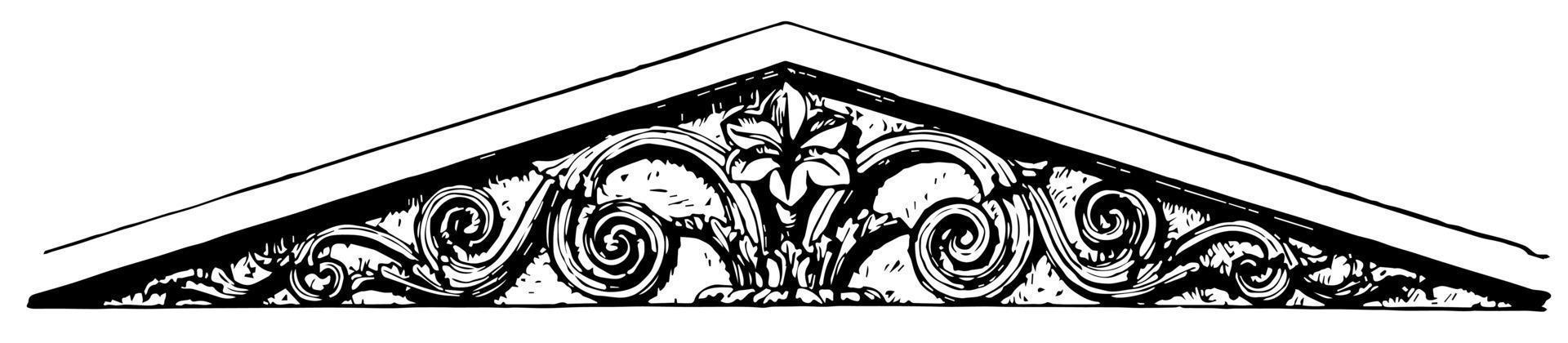 Pediment, foot, vintage engraving. vector