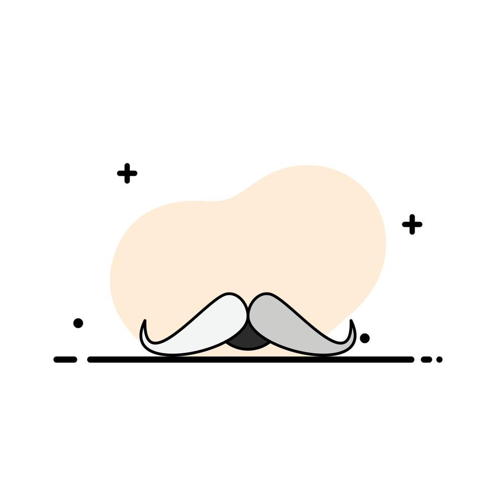 moustache Hipster movember male men Flat Color Icon Vector