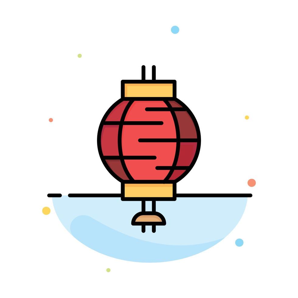 Lantern China Chinese Decoration Abstract Flat Color Icon Template vector