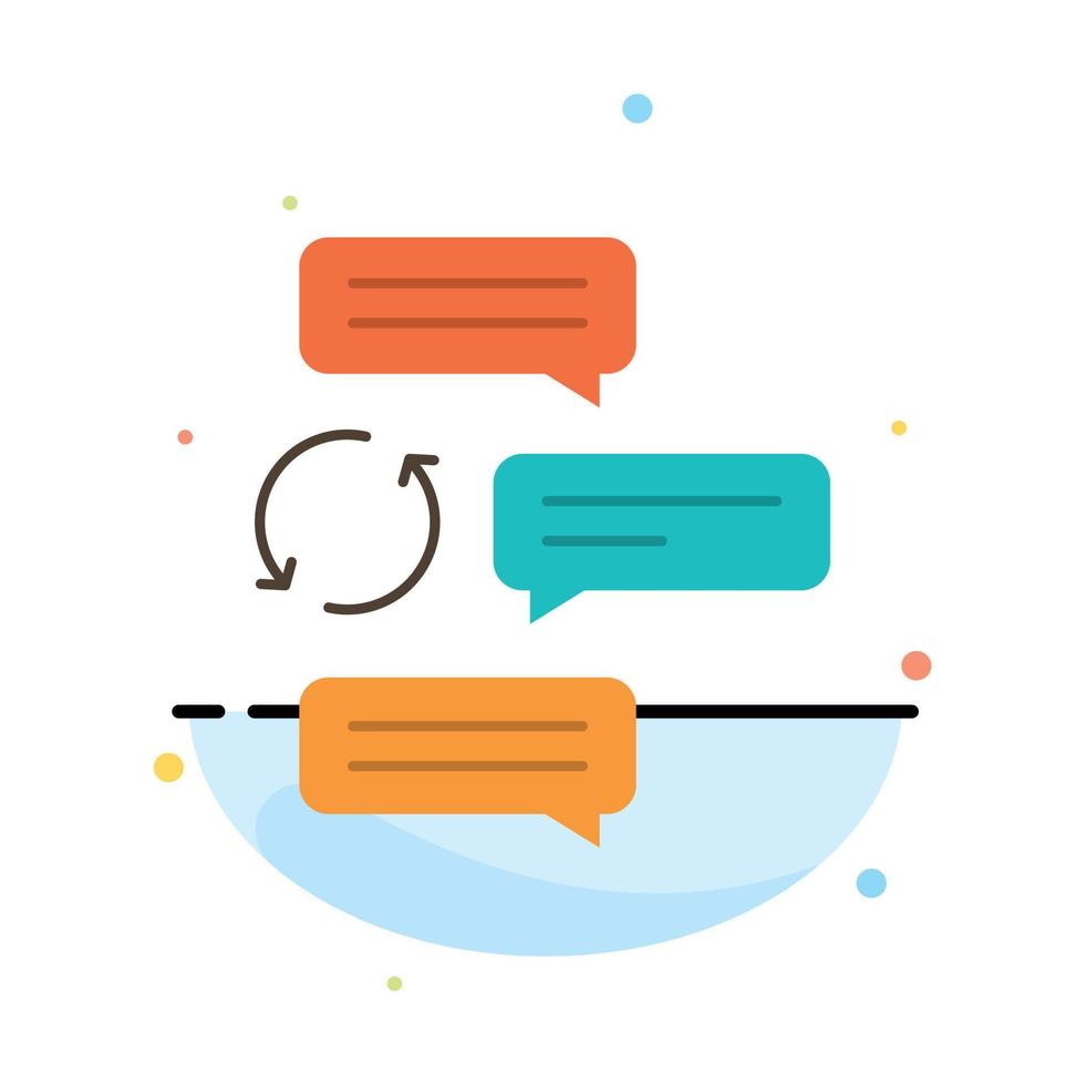 Chat Chatting Conversation Dialogue Auto Robot Abstract Flat Color Icon Template vector