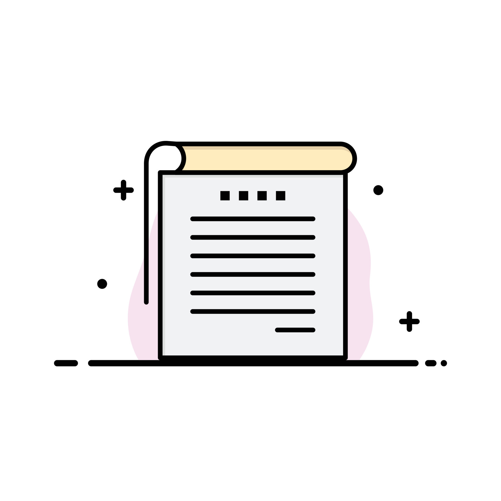 Student Notes Books Student Notes Business Flat Line Filled Icon Vector