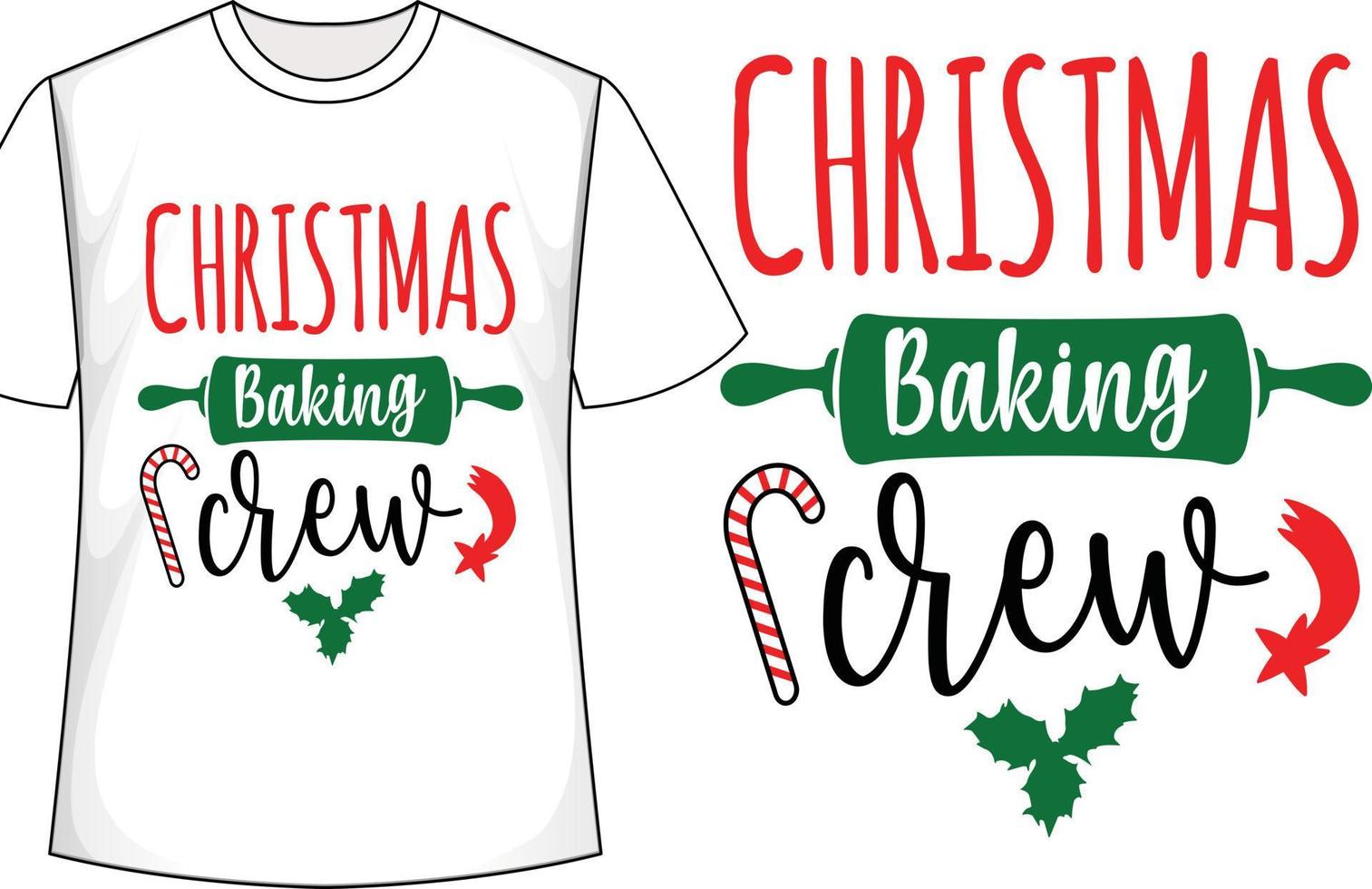 equipo de horneado de navidad diseño de camiseta de navidad vector