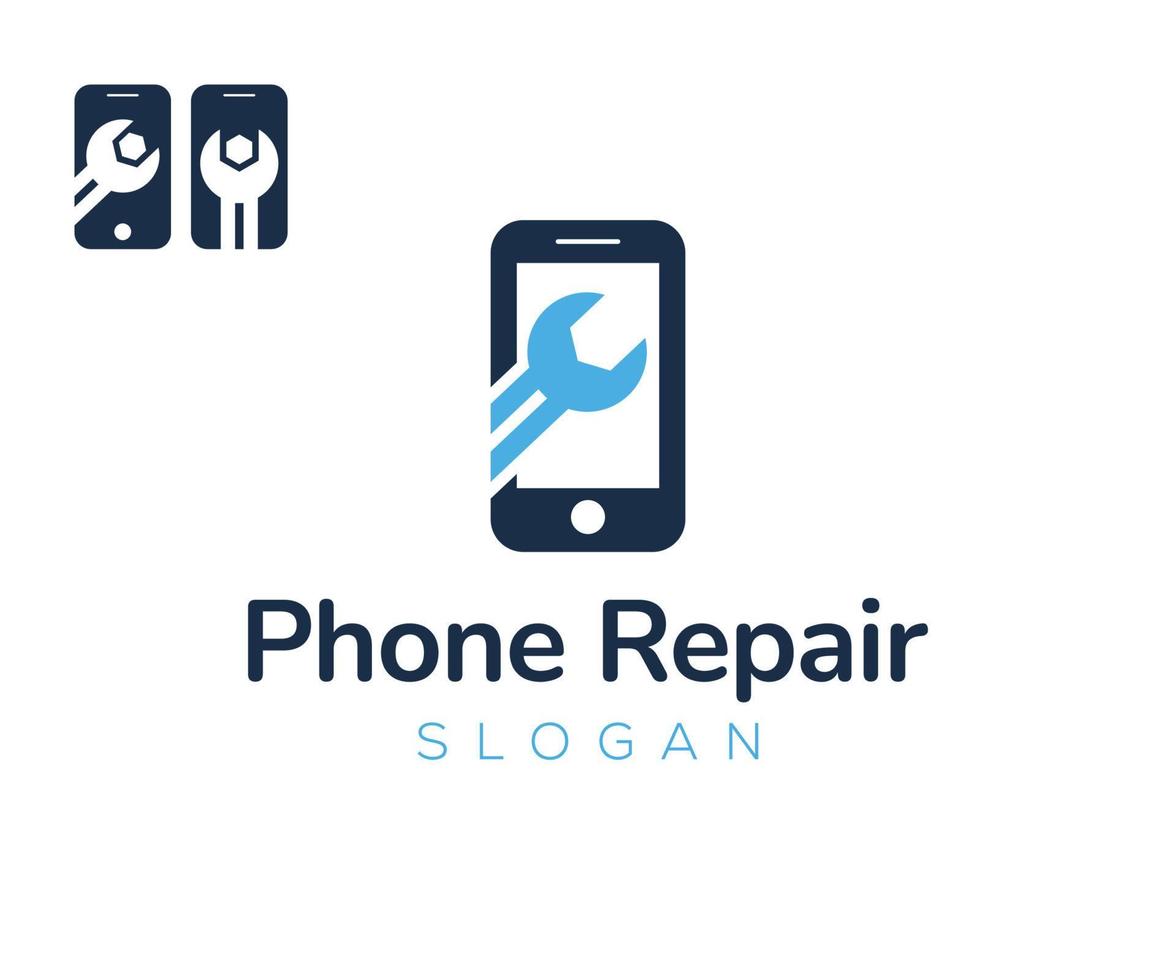 logotipo de reparación de teléfonos móviles. concepto de diseño de logotipo de servicio telefónico vector