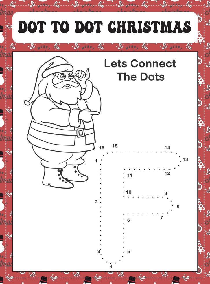 Dot to Dot Christmas Alphabet vector