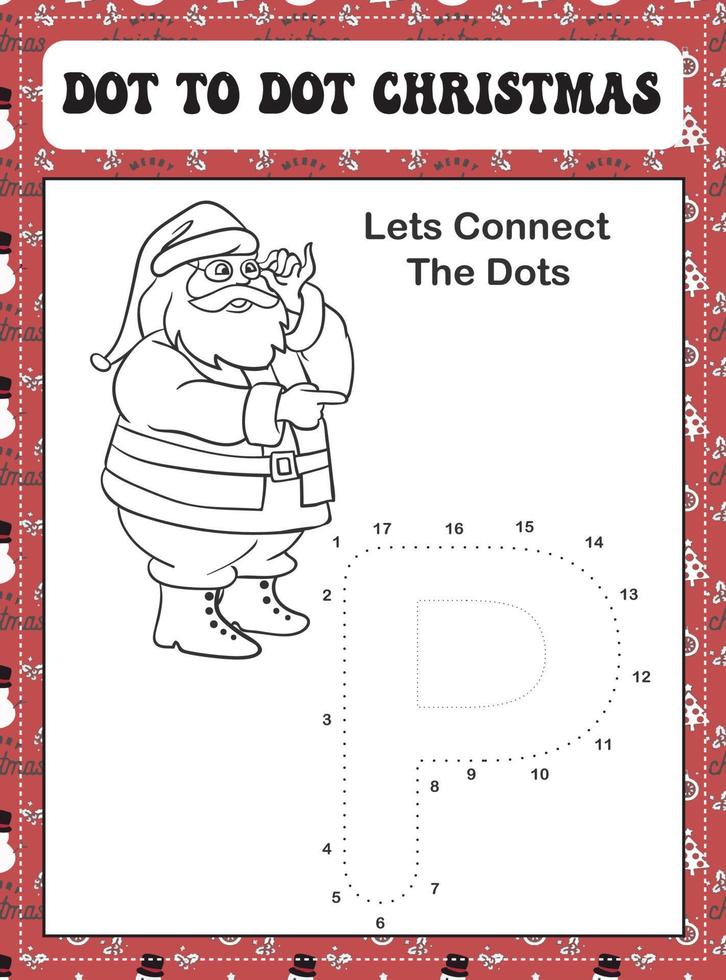 Dot to Dot Christmas Alphabet vector