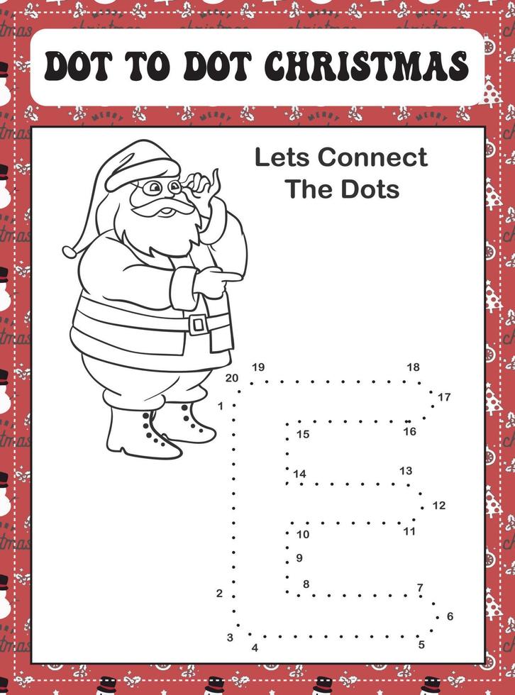 Dot to Dot Christmas Alphabet vector