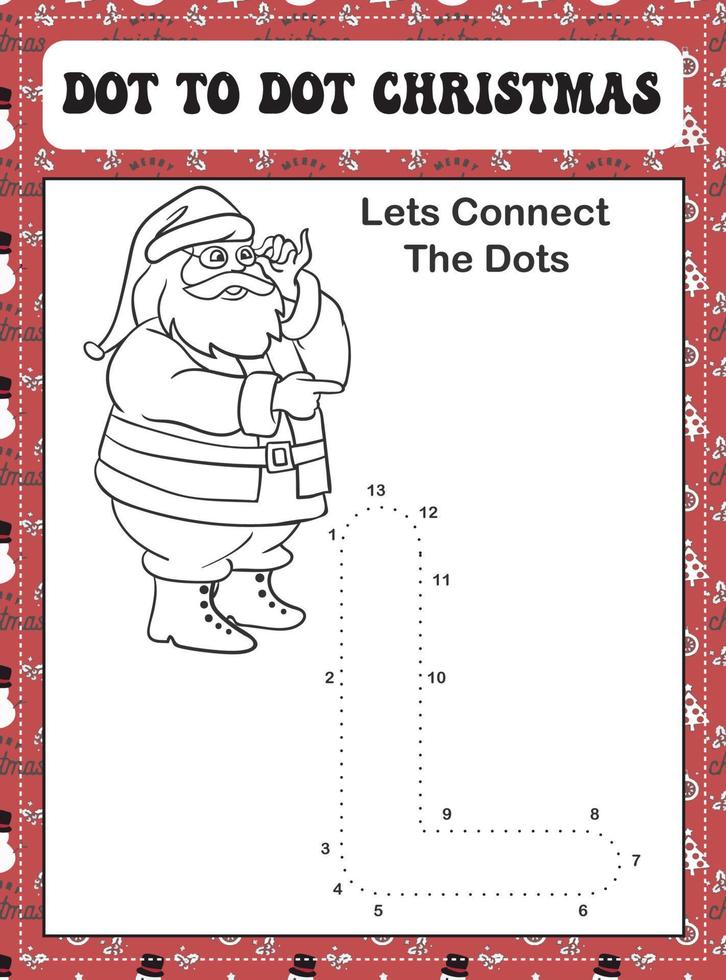 Dot to Dot Christmas Alphabet vector