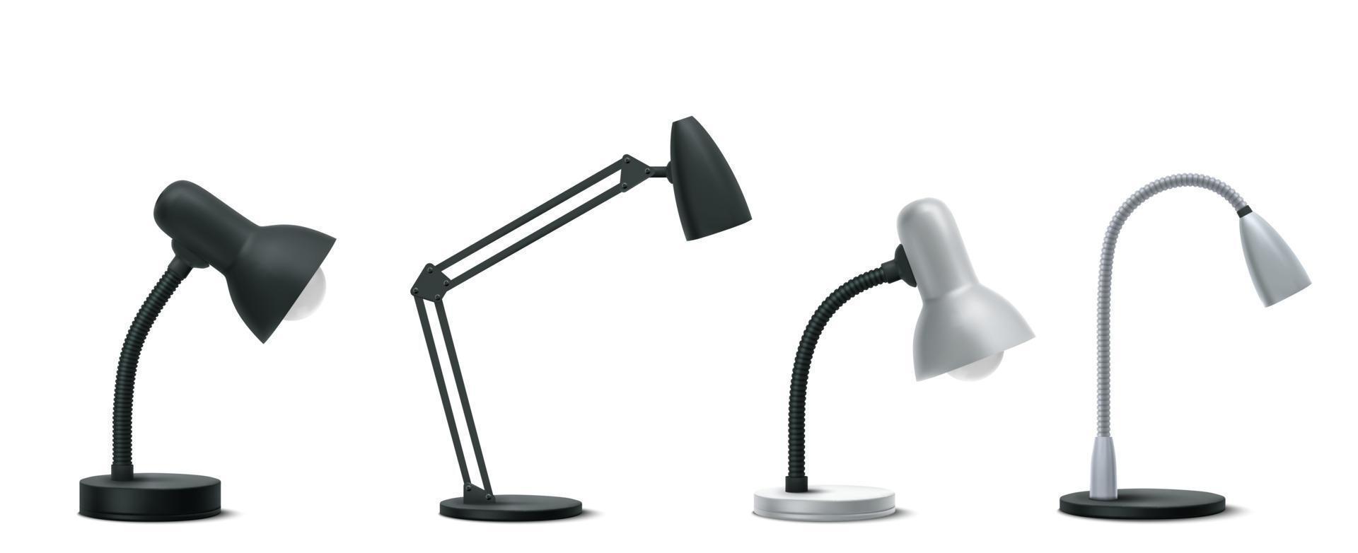 lámparas de mesa, luz eléctrica de escritorio para oficina vector