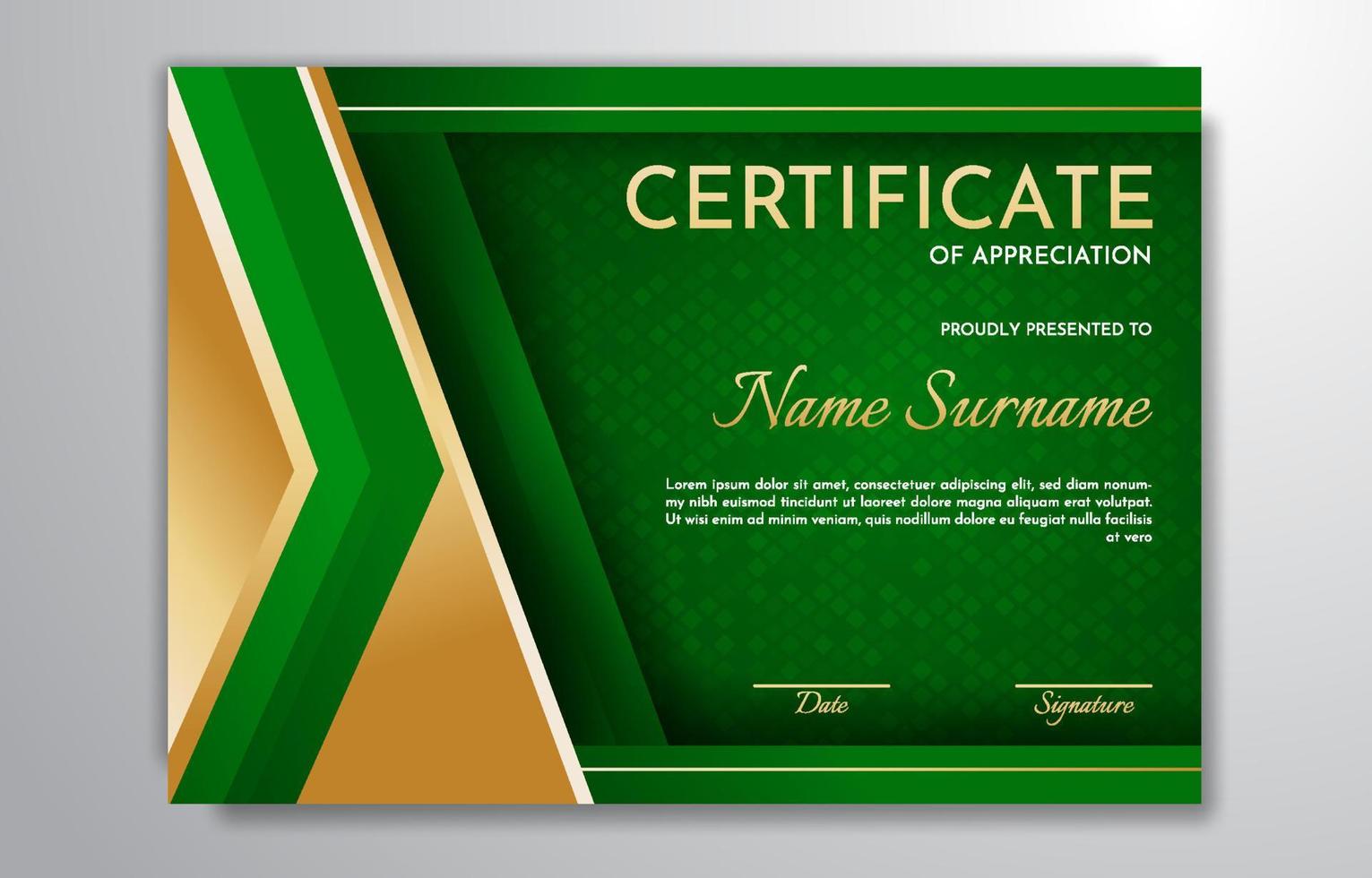 Certificate of Appreciation Template vector