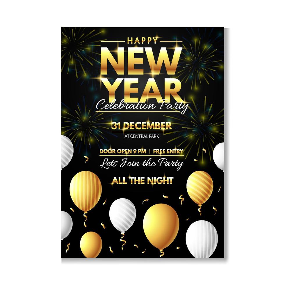 New Year Celebration Party Poster Template vector